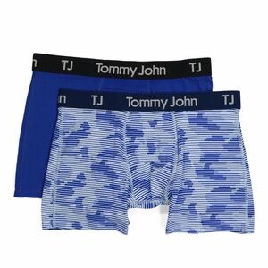 NWT Tommy John Cotton Stretch Boxer Brief - 2 Pack - 4" - Blue Theme